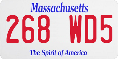 MA license plate 268WD5