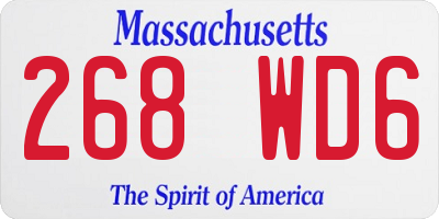 MA license plate 268WD6