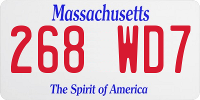 MA license plate 268WD7