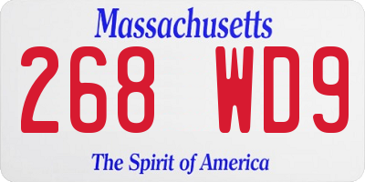 MA license plate 268WD9