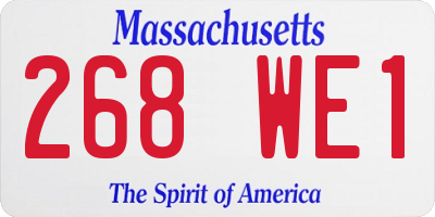 MA license plate 268WE1