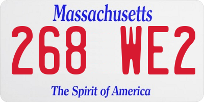MA license plate 268WE2