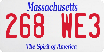 MA license plate 268WE3