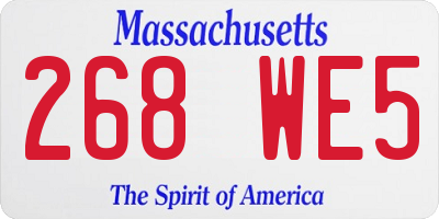 MA license plate 268WE5