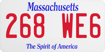 MA license plate 268WE6