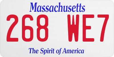 MA license plate 268WE7