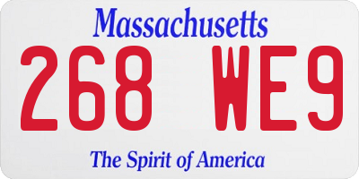 MA license plate 268WE9