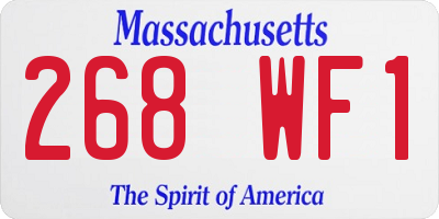 MA license plate 268WF1