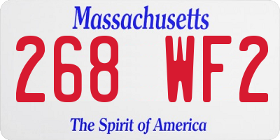 MA license plate 268WF2