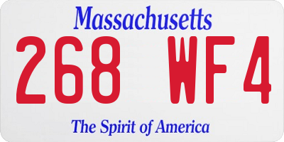 MA license plate 268WF4