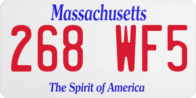 MA license plate 268WF5