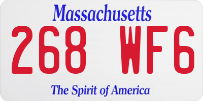MA license plate 268WF6