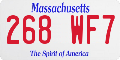 MA license plate 268WF7