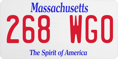 MA license plate 268WG0