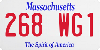 MA license plate 268WG1