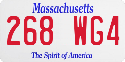 MA license plate 268WG4