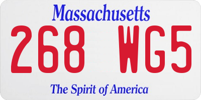 MA license plate 268WG5