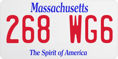 MA license plate 268WG6