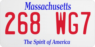 MA license plate 268WG7