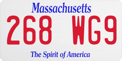 MA license plate 268WG9