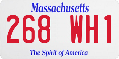 MA license plate 268WH1