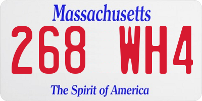 MA license plate 268WH4