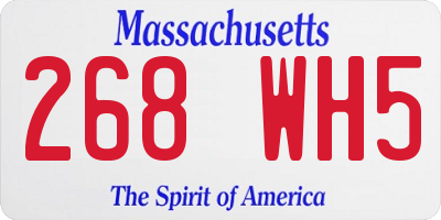 MA license plate 268WH5