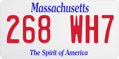 MA license plate 268WH7