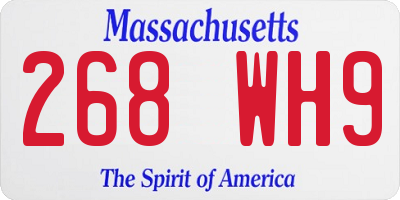 MA license plate 268WH9