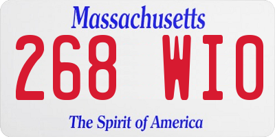 MA license plate 268WI0