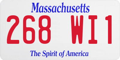 MA license plate 268WI1