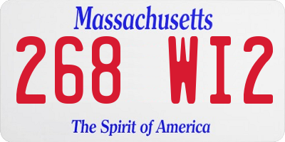MA license plate 268WI2