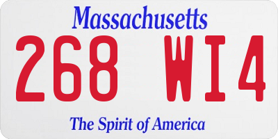 MA license plate 268WI4