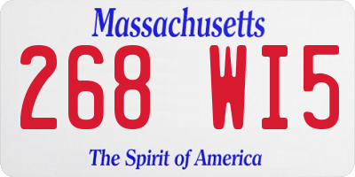 MA license plate 268WI5