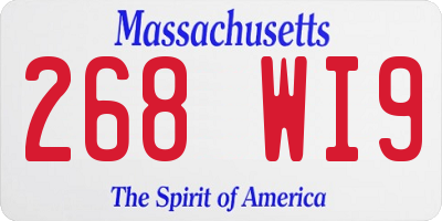 MA license plate 268WI9