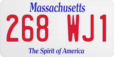 MA license plate 268WJ1