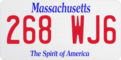 MA license plate 268WJ6