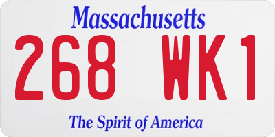 MA license plate 268WK1