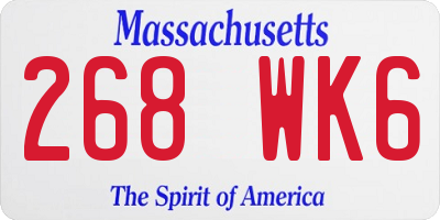 MA license plate 268WK6
