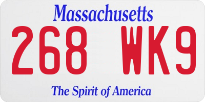 MA license plate 268WK9