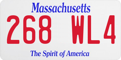 MA license plate 268WL4
