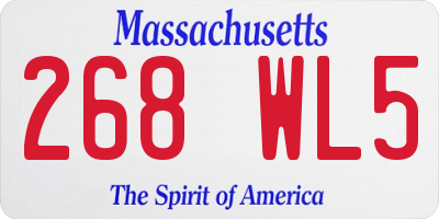 MA license plate 268WL5