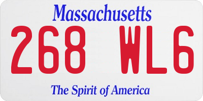 MA license plate 268WL6