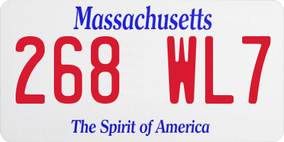 MA license plate 268WL7