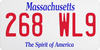 MA license plate 268WL9