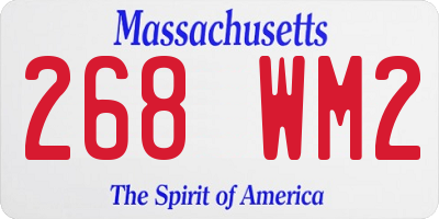 MA license plate 268WM2