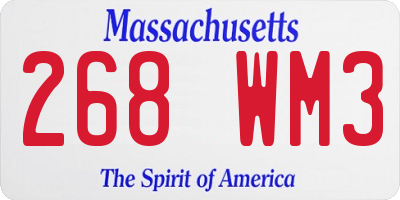 MA license plate 268WM3