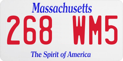 MA license plate 268WM5