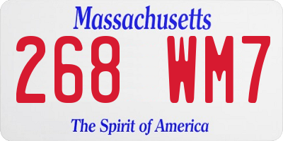 MA license plate 268WM7