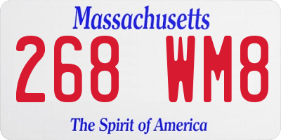 MA license plate 268WM8